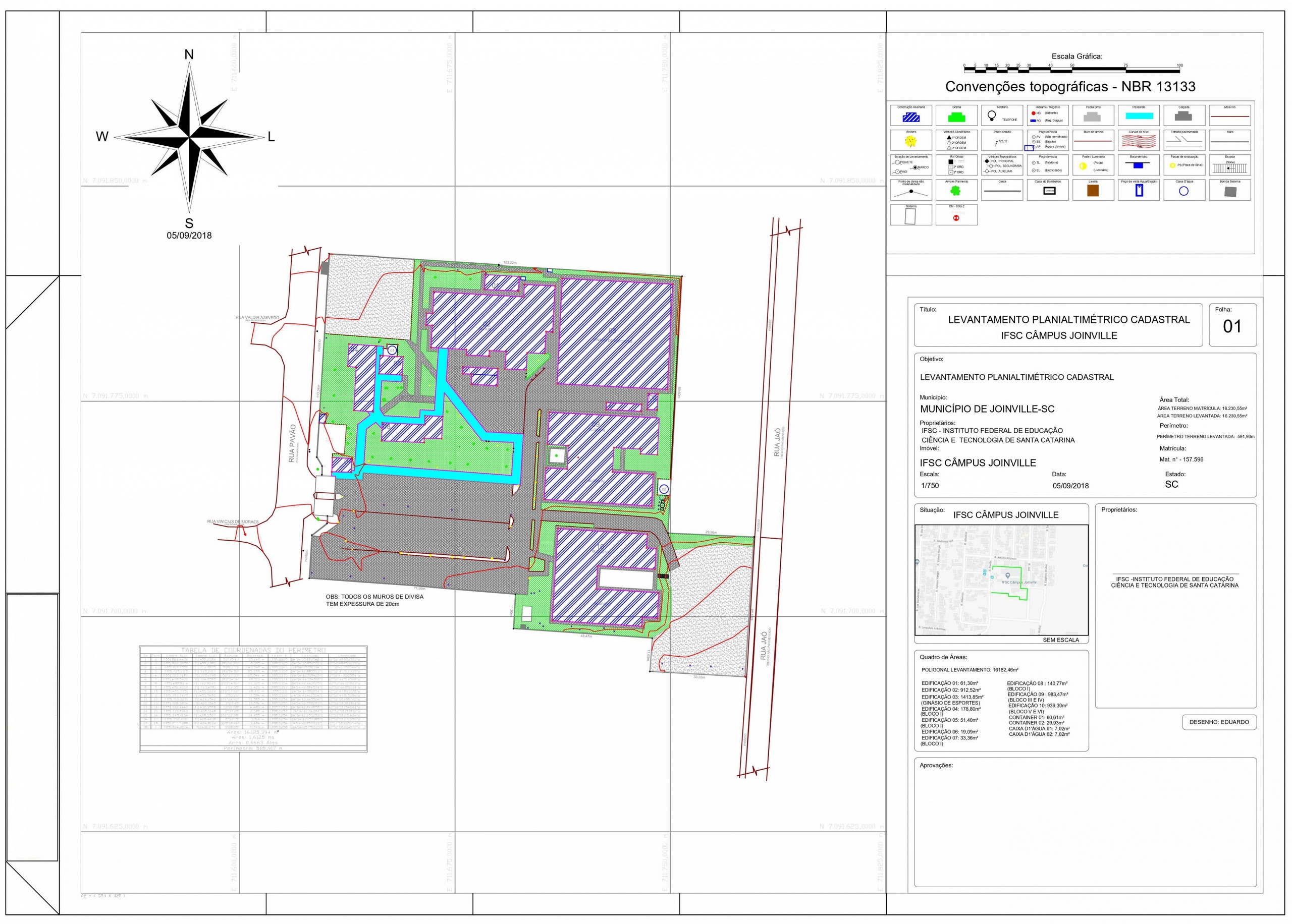 Levantamento topográfico planialtimétrico em campo