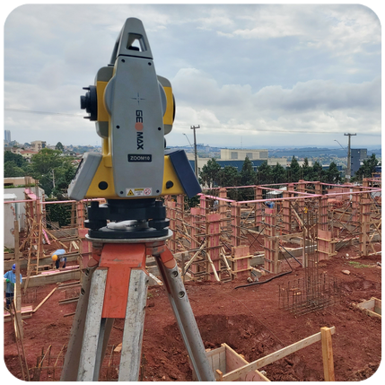 Locação de obra com estação total
