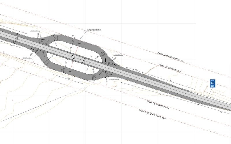 Acesso rodoviário padrão DER/DNIT